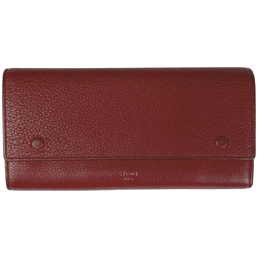 Celine Flap Multi Function Wallet Compartment Red… - image 1